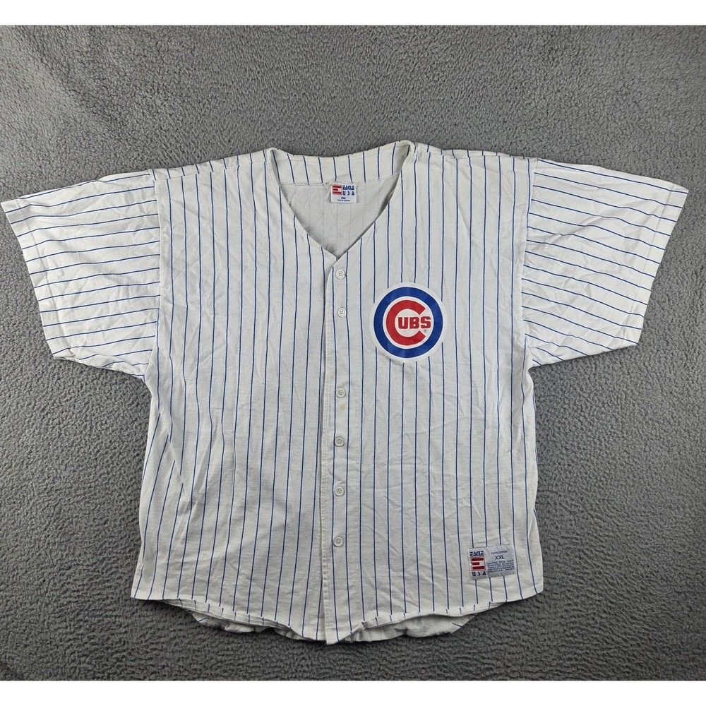 VINTAGE Chicago Cubs Shirt Adult‎ 2XL Eagle USA Pinstripe Shirsey USA 90s